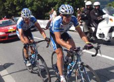 Lance Armstrong pulls George Hincapie in the 2005 Dauphine Libere. Photo Fotoreporter Sirotti. Lance Armstrong pulls George Hincapie in the 2005 Dauphine Libere. Photo Fotoreporter Sirotti.
