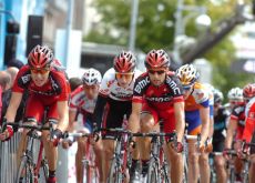 Team BMC Racing leads the peloton for Taylor Phinney. Photo Fotoreporter Sirotti.