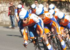 Team Rabobank on their way to victory in stage one of Tirreno-Adriatico 2011. Photo Fotoreporter Sirotti.