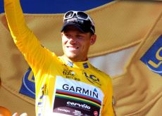 Team Garmin-Cervelo's Thor Hushovd maintains overall Tour de France lead. Photo Fotoreporter Sirotti.