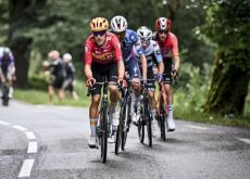 | A.S.O. Tobias Halland Johannesen and Valentin Paret-Peintre with other riders