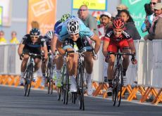 Tom Boonen sprints in Qatar. Photo copyright Tim de Waele.