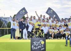 | A.S.O. UAE Team Emirates on Tour de France podium